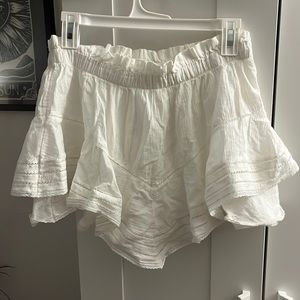 White Ruffle Skort